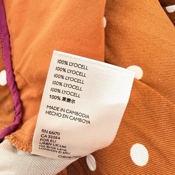 Anthropologie Isobel Polka Dot Pleated Culottes Large Wide Leg Pants Rust Orange - Picture 10 of 16